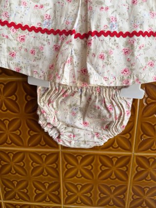 Conjunto bebe vestido y ranita flores