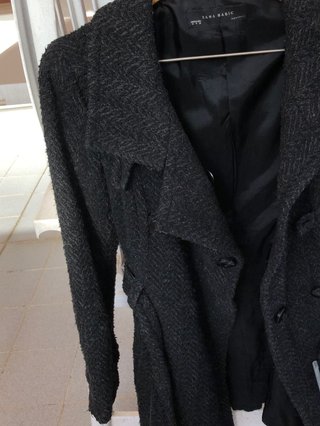 Abrigo mujer Zara Basic Negro Talla M