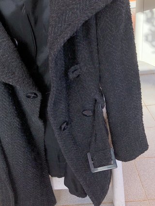 Abrigo mujer Zara Basic Negro Talla M