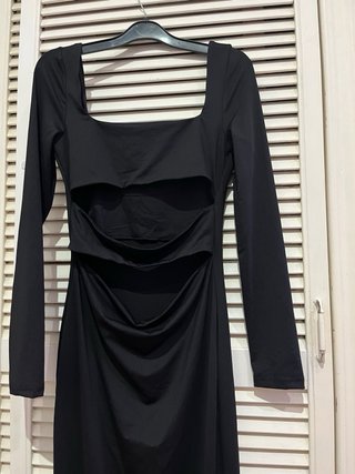Vestido largo Shein negro con aberturas talla S