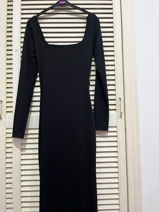 Vestido largo Shein negro con aberturas talla S