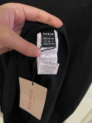 Vestido largo Shein negro con aberturas talla S