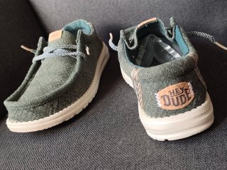 Zapatos náuticos lona verde talla 41