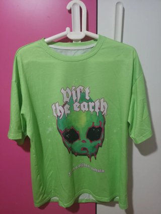 Camiseta alienígena verde talla única