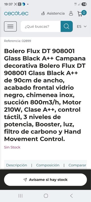 Campana Extractora Cocina Negra