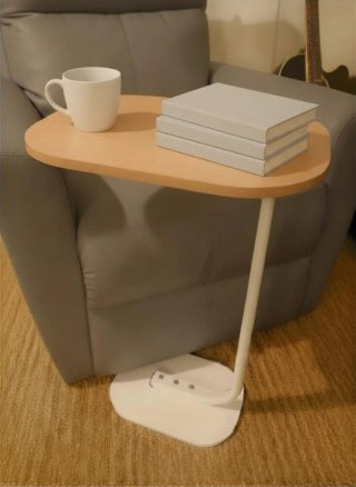 Mesa auxiliar para sofá madera y metal