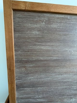 Cama y cabezal de madera de teca