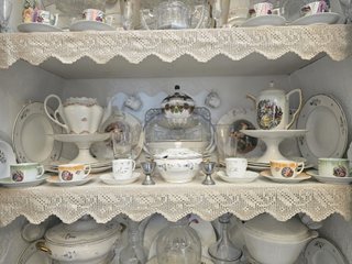 Piezas de Porcelana y Cristal Antiguo