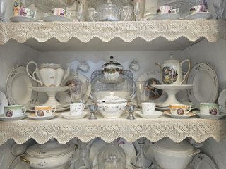 Piezas de Porcelana y Cristal Antiguo