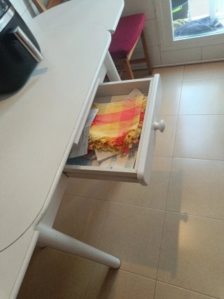 Mesa de cocina extensible blanca hasta 4 julio