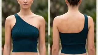 Top Monospalla Benedict Taglia Unica Blu Scuro