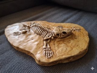Réplica Fósil Reptil con Insectos