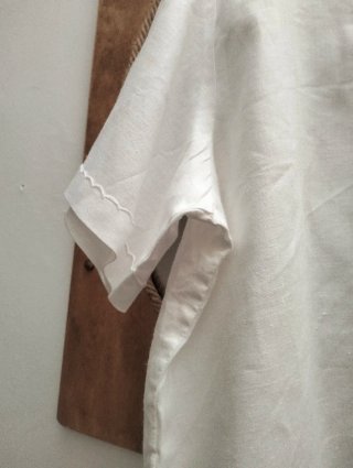 Camicia Lino Ricamata Conbipel Bianca