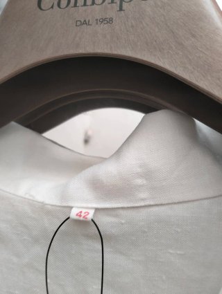Camicia Lino Ricamata Conbipel Bianca