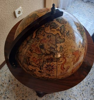 Mueble Bar Globo Terráqueo Vintage Madera