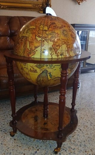 Mueble Bar Globo Terráqueo Vintage Madera