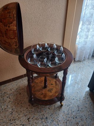 Mueble Bar Globo Terráqueo Vintage Madera