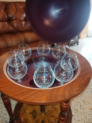 Mueble Bar Globo Terráqueo Vintage Madera