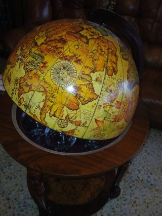 Mueble Bar Globo Terráqueo Vintage Madera