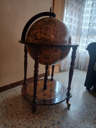 Mueble Bar Globo Terráqueo Vintage Madera