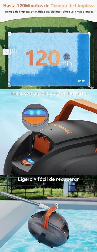 Robot Limpiafondos Piscina Inalambrico CoasTeering