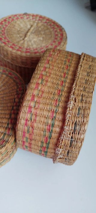 Cajas de mimbre vintage (2 unidades)