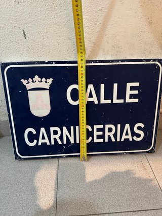 Chapa Calle Carnicerias antigua años 60