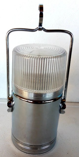 Lampada portatile argento e trasparente