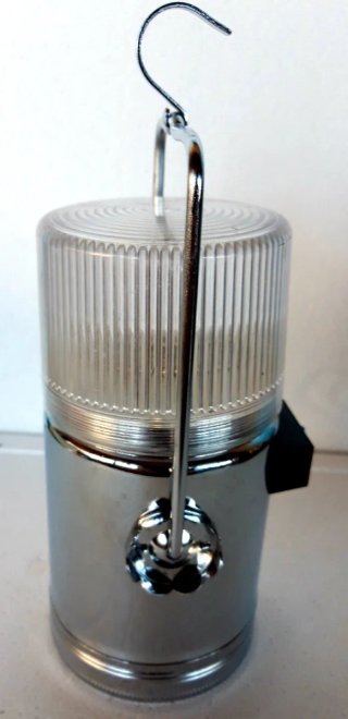 Lampada portatile argento e trasparente