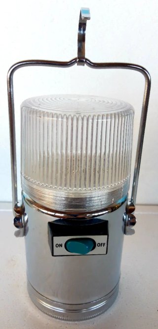 Lampada portatile argento e trasparente