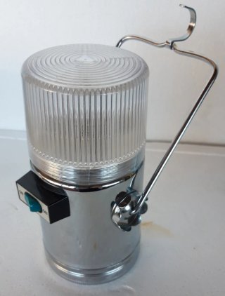 Lampada portatile argento e trasparente