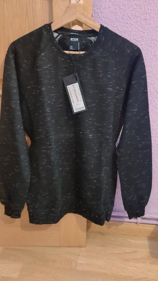 Sudadera SMOG Negra Jaspeada