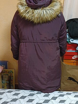 Cappotto donna seminuovo taglia L con cappuccio e pelo
