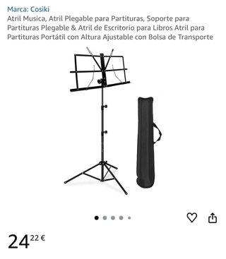 Atril Plegable para Partituras Negro.