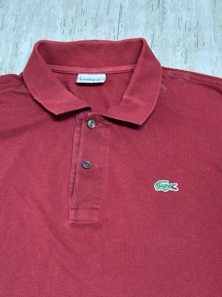 Lacoste Y2K Polo Shirt Long Slevees Red Retro