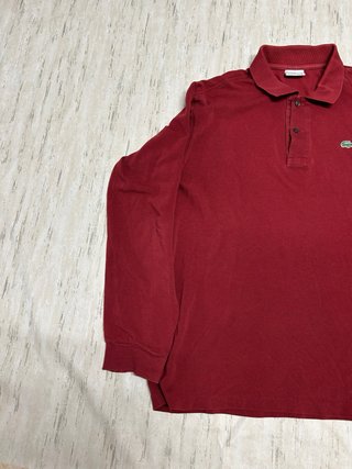 Lacoste Y2K Polo Shirt Long Slevees Red Retro