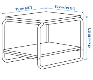 Mesa auxiliar Ikea Baggboda Plata/Blanca