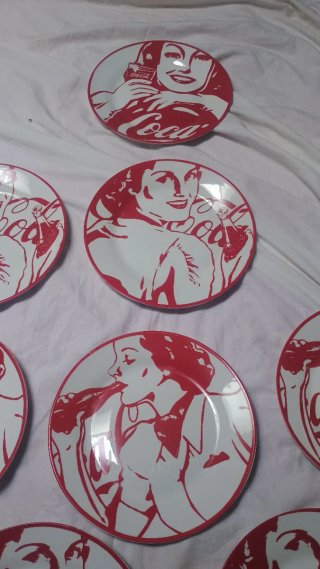 Piatti Coca-Cola Vintage, 13 unità, 3 illustrazioni