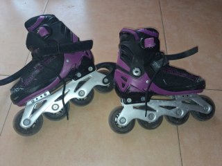 Patines Oxelo, protecciones y casco