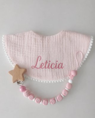 Conjunto Babero y Chupetero Personalizado