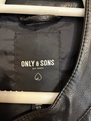 Chaqueta de cuero ONLY & SONS negra