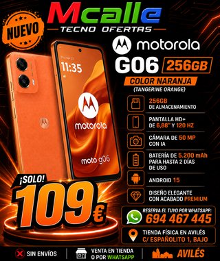 Motorola G06 256GB Naranja