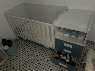 Cuna bebé con colchón anti asfixia