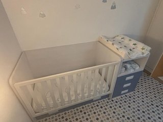 Cuna bebé con colchón anti asfixia