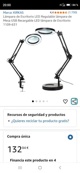 Lámpara LED 2 en 1 con lupa