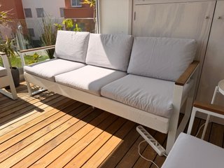Conjunto Jardín 3 Piezas + Mesa Inox Blanco