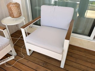 Conjunto Jardín 3 Piezas + Mesa Inox Blanco