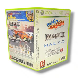 VIDEOJUEGO X360  FABLE II + HALO 3 + GEARS OF WAR 2