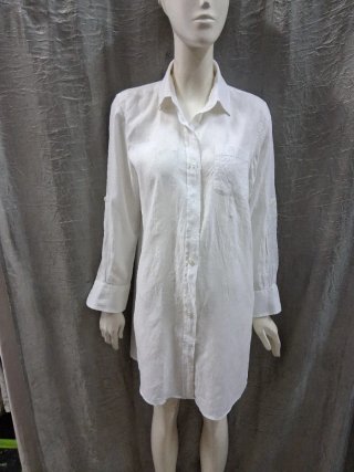 Camicia Lino Donna Bianca Tg 44