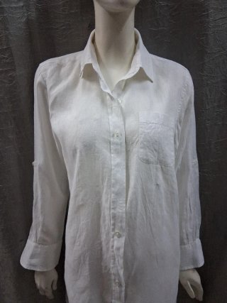 Camicia Lino Donna Bianca Tg 44